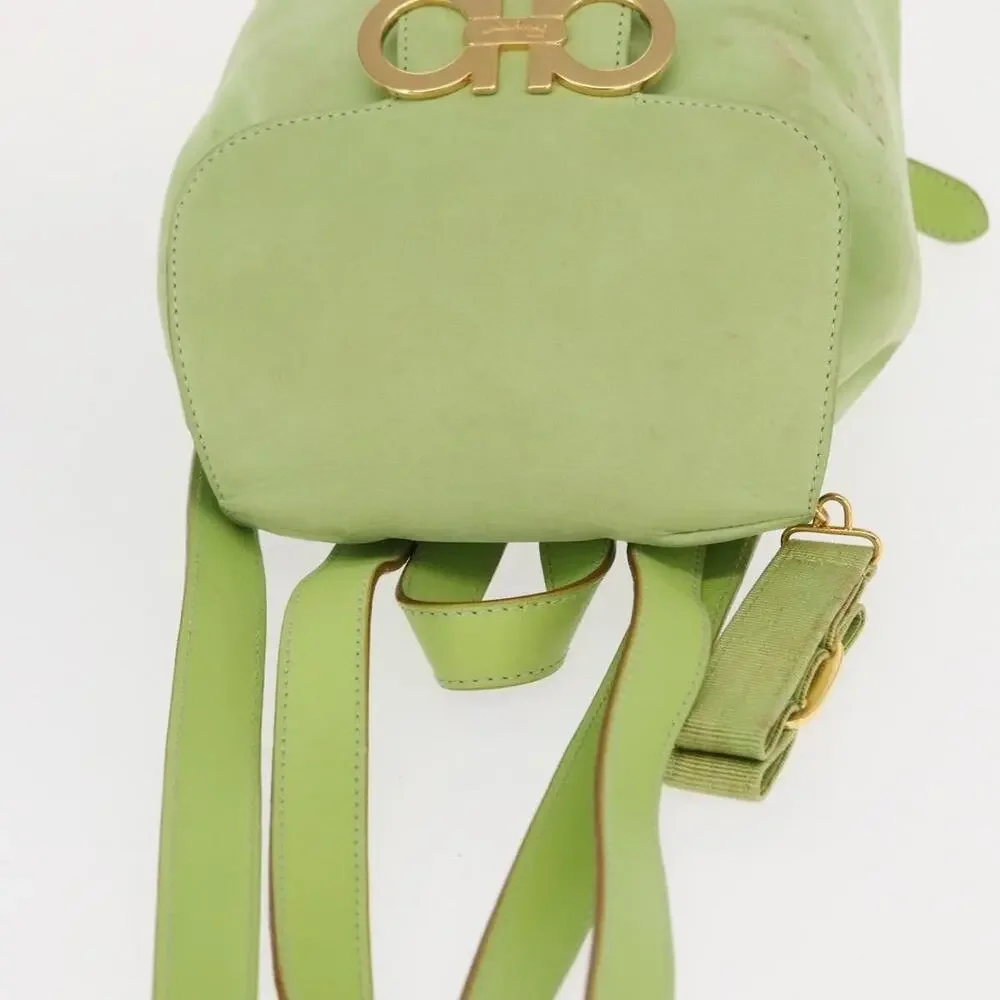 Salvatore Ferragamo Suede Backpack Green